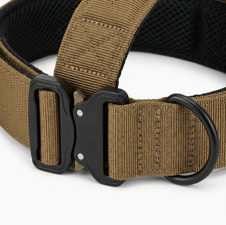 Dfdgerhrefdfgfa-Hundehalsband mit Griff, gepolstertes Nylon Halsband für mittelgroße & große Hunde, verstellbar, robust mit Metallschnalle