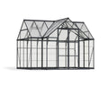 Palram - Canopia Chalet Four Season - 12' x 10' - Walk-In Hobby Greenhouse - Charcoal Gray - with 2 Roof Vents