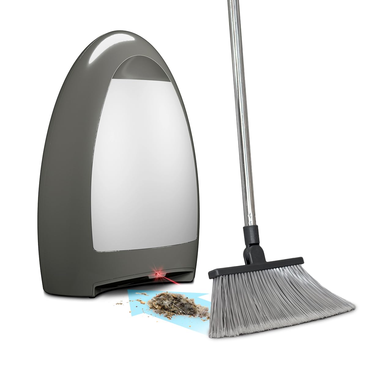 EyeVac Home Touchless Vacuum Automatic Dustpan - Great for Sweeping Salon Pet Hair Food Dirt Kitchen - Fast &amp; Powerful, Corded Canister Vacuum, Bagless, Automatic Sensors, 1000 Watt (Stone Silver)
