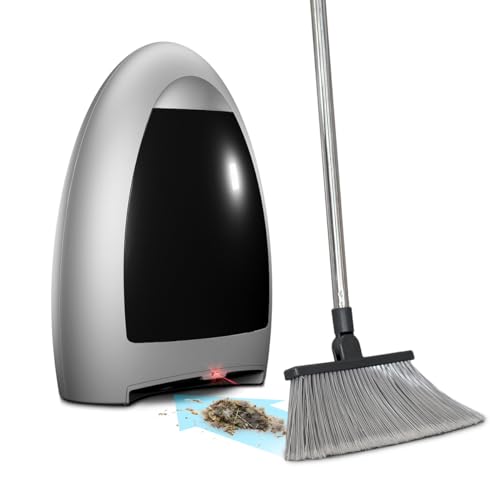 EyeVac Home Touchless Vacuum Automatic Dustpan - Great for Sweeping Salon Pet Hair Food Dirt Kitchen - Fast &amp; Powerful, Corded Canister Vacuum, Bagless, Automatic Sensors, 1000 Watt (Stone Silver)