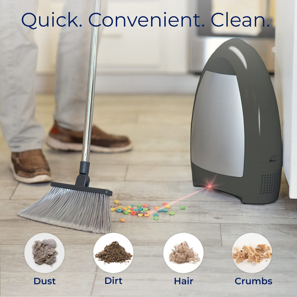 EyeVac Home Touchless Vacuum Automatic Dustpan - Great for Sweeping Salon Pet Hair Food Dirt Kitchen - Fast &amp; Powerful, Corded Canister Vacuum, Bagless, Automatic Sensors, 1000 Watt (Stone Silver)