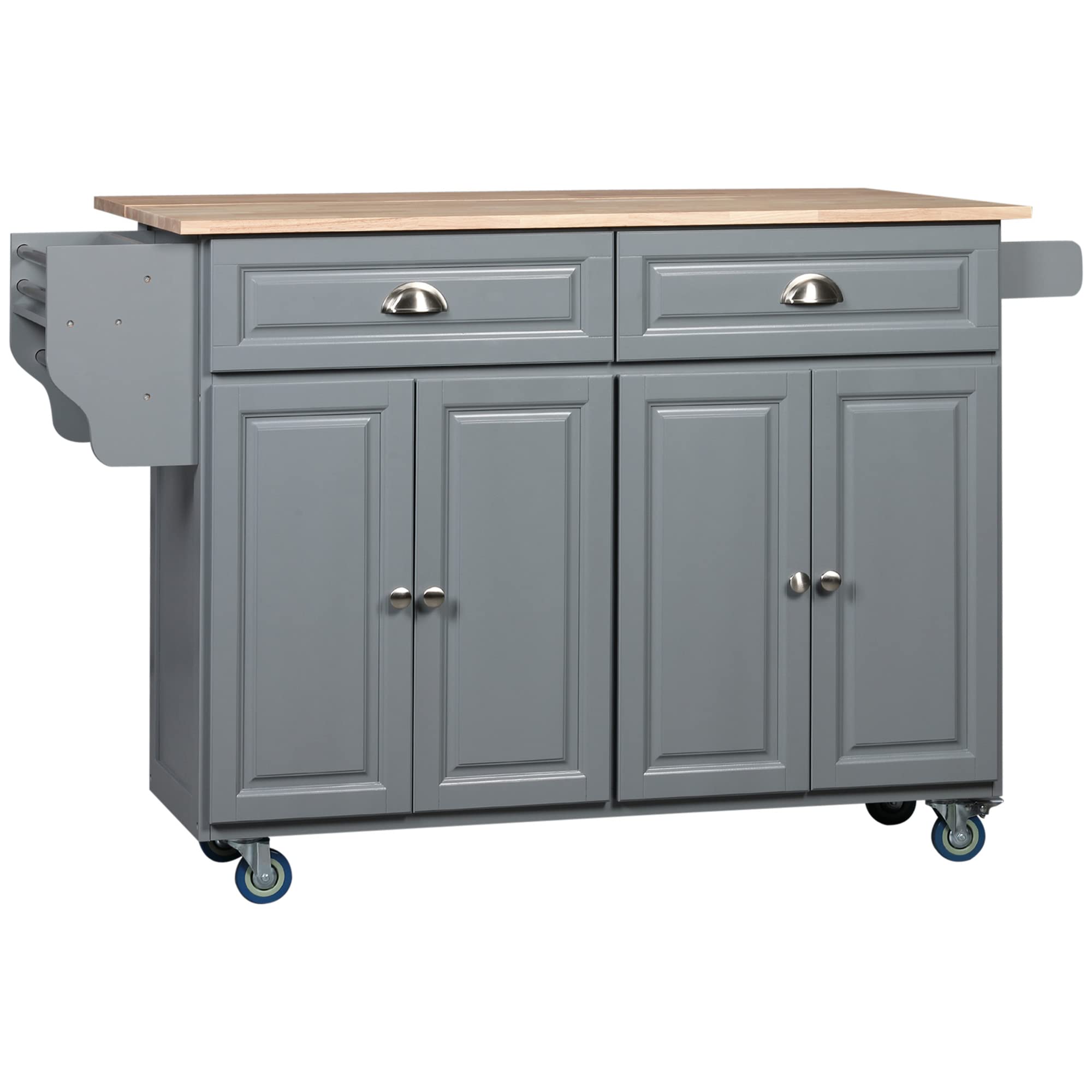HOMCOM Rolling Drop Leaf Countertop Cabinets